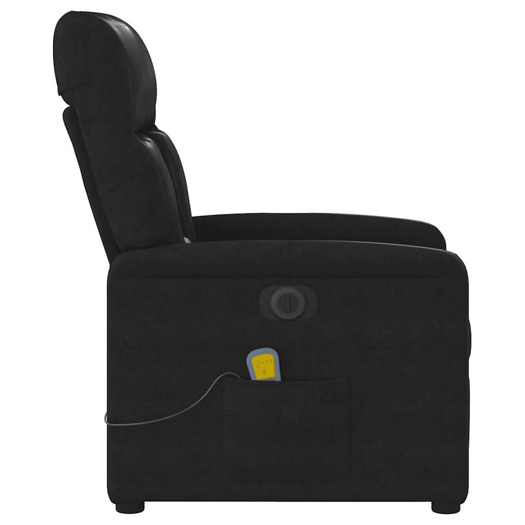 Fauteuil inclinable de massage électrique noir tissu microfibre - XIOS