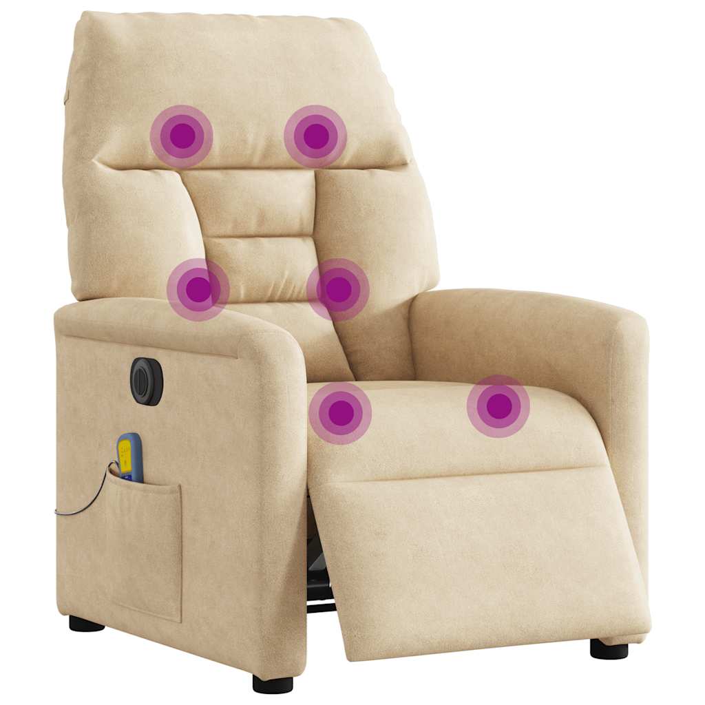 Fauteuil inclinable de massage électrique crème