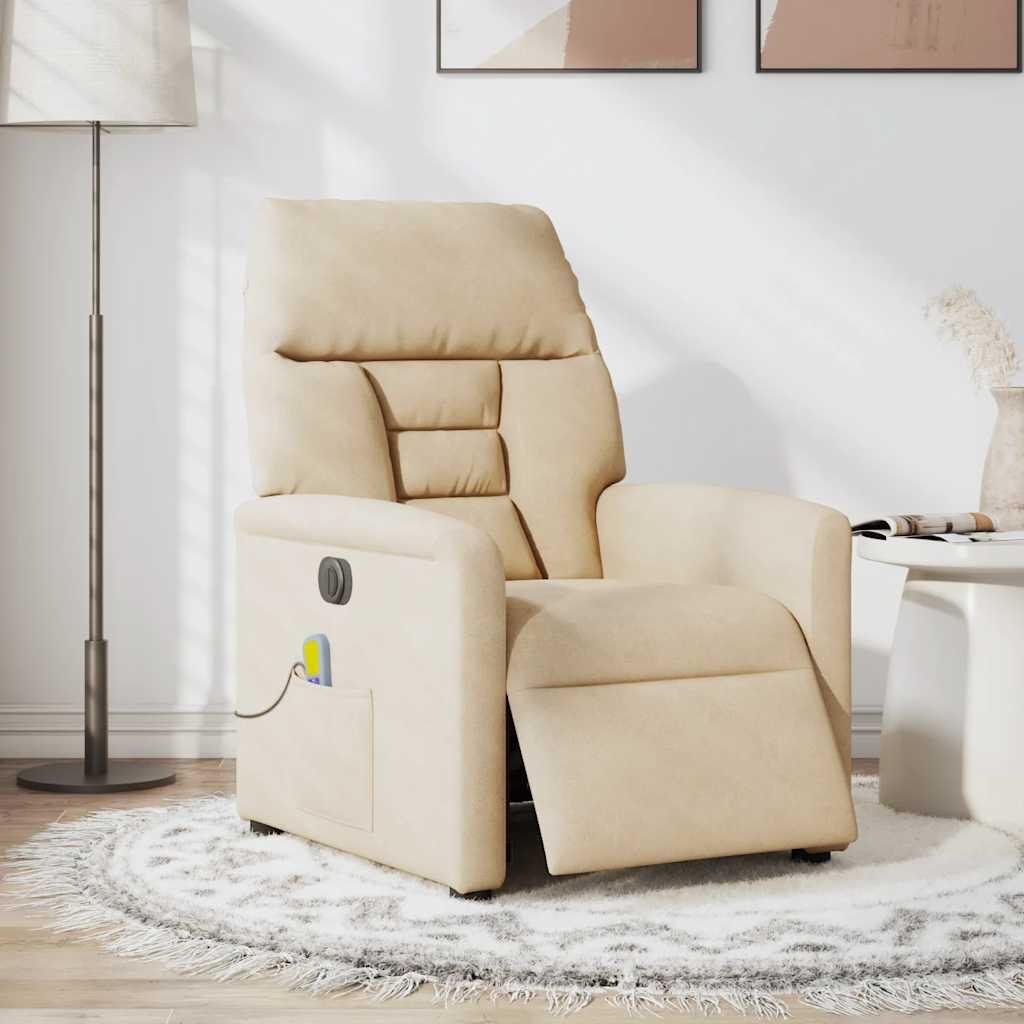 Fauteuil inclinable de massage électrique crème