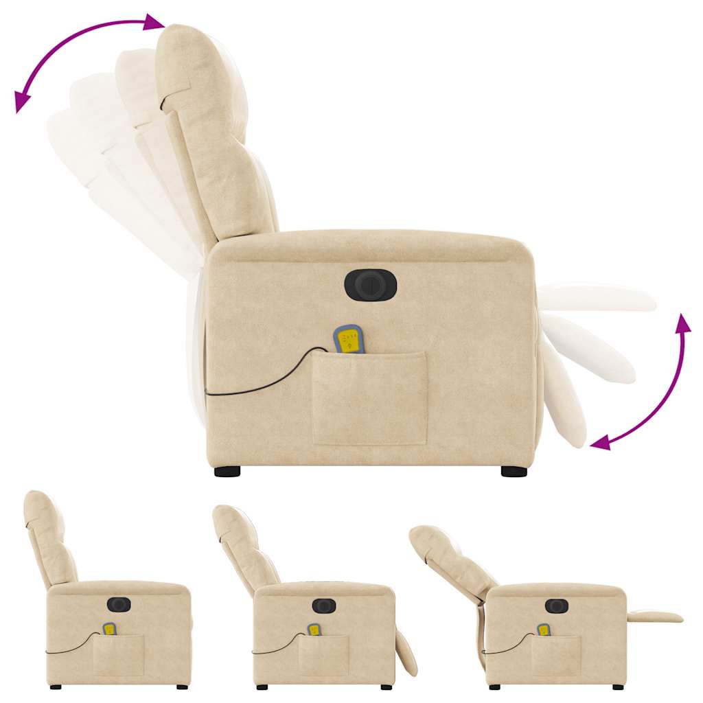 Fauteuil inclinable de massage électrique crème