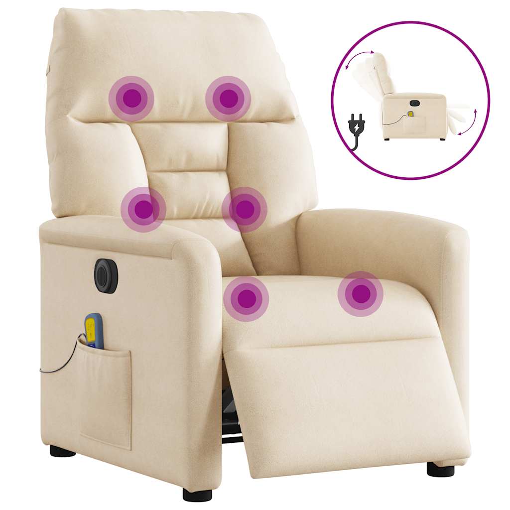 Fauteuil inclinable de massage électrique beige