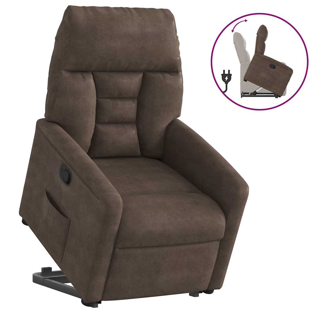 Fauteuil inclinable marron tissu microfibre