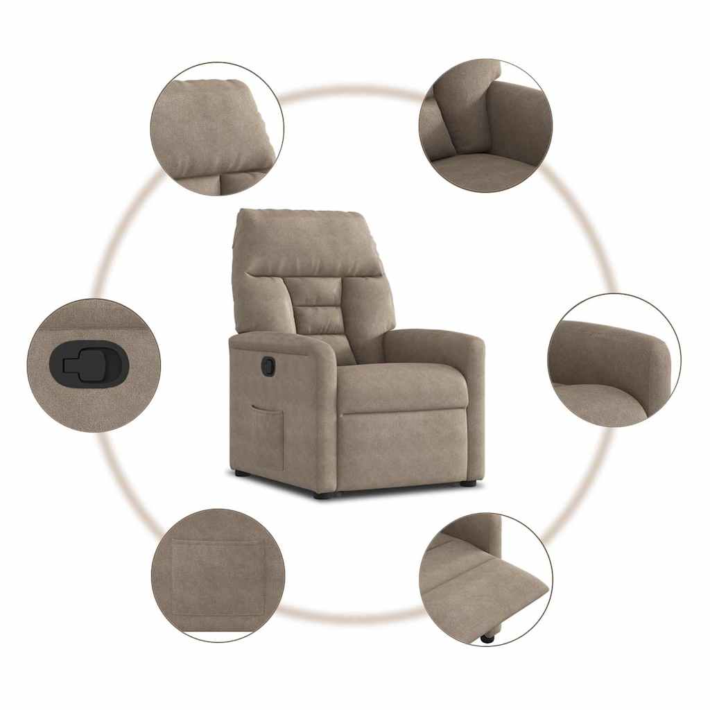 Fauteuil inclinable taupe tissu microfibre