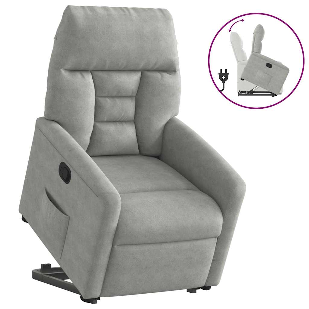 Fauteuil inclinable gris clair tissu microfibre - XIOS