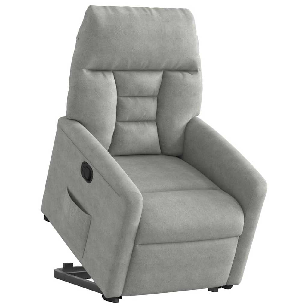 Fauteuil inclinable gris clair tissu microfibre - XIOS
