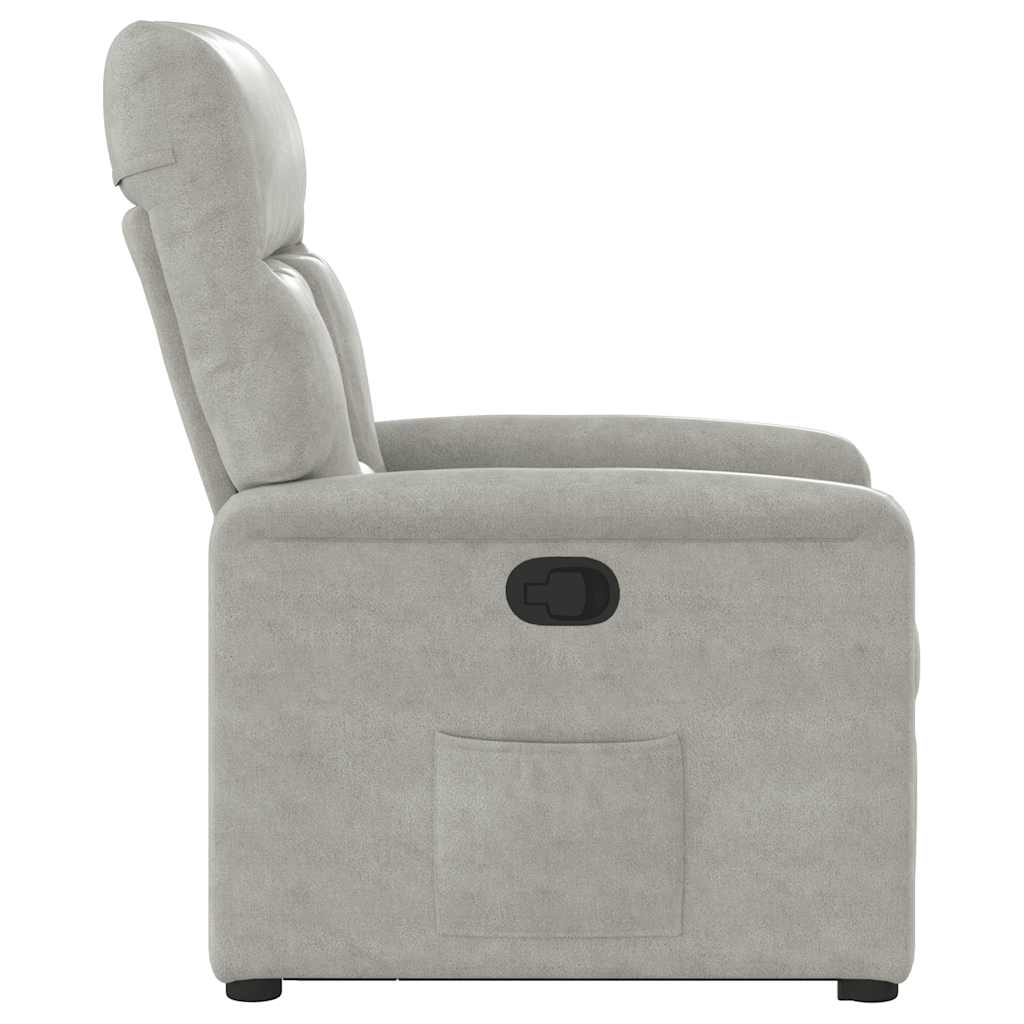 Fauteuil inclinable gris clair tissu microfibre - XIOS