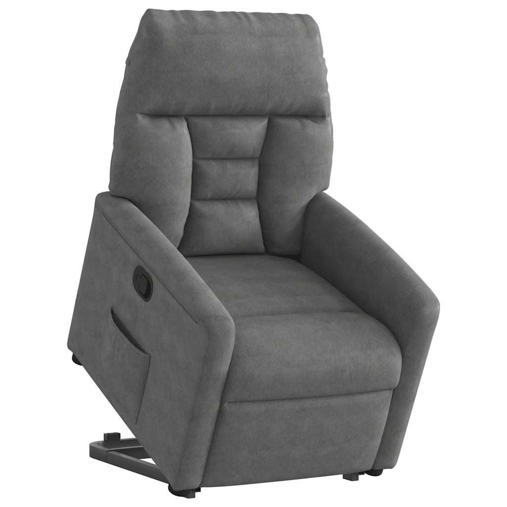 Fauteuil inclinable gris foncé tissu microfibre