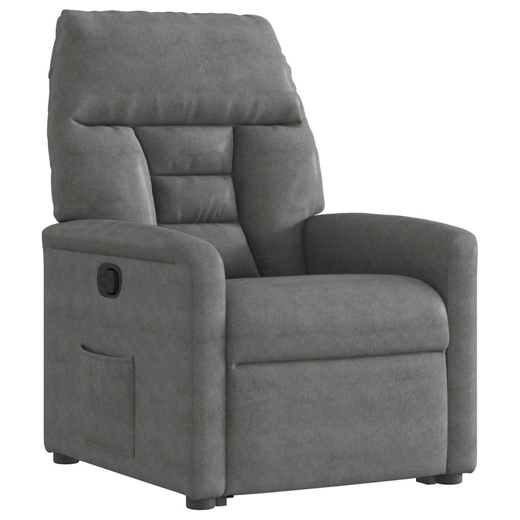 Fauteuil inclinable gris foncé tissu microfibre