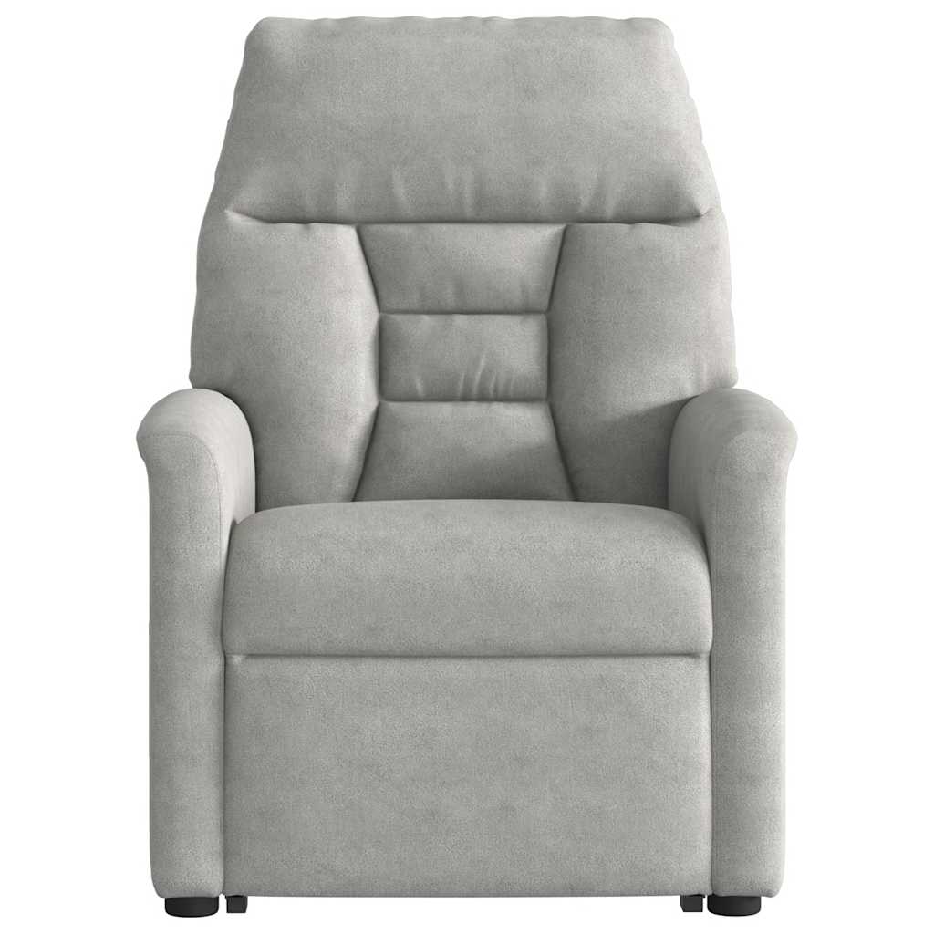 Fauteuil inclinable de massage gris clair tissu microfibre - XIOS