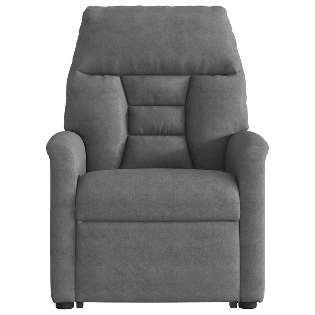 Fauteuil inclinable de massage gris foncé tissu microfibre