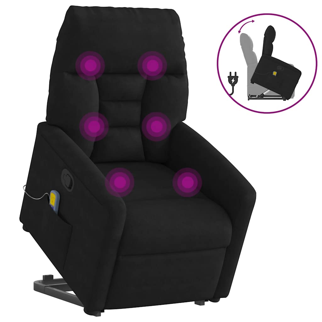 Fauteuil inclinable de massage noir tissu microfibre - XIOS