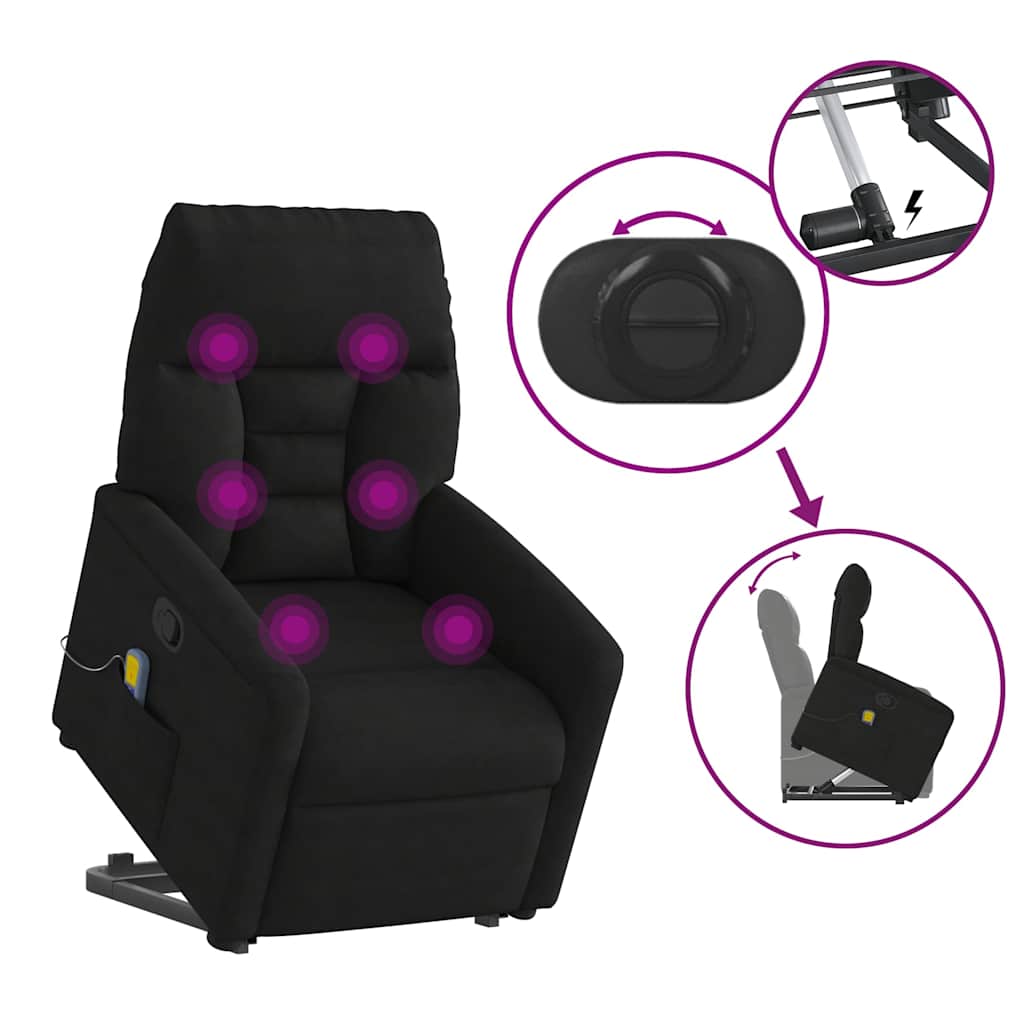 Fauteuil inclinable de massage noir tissu microfibre - XIOS