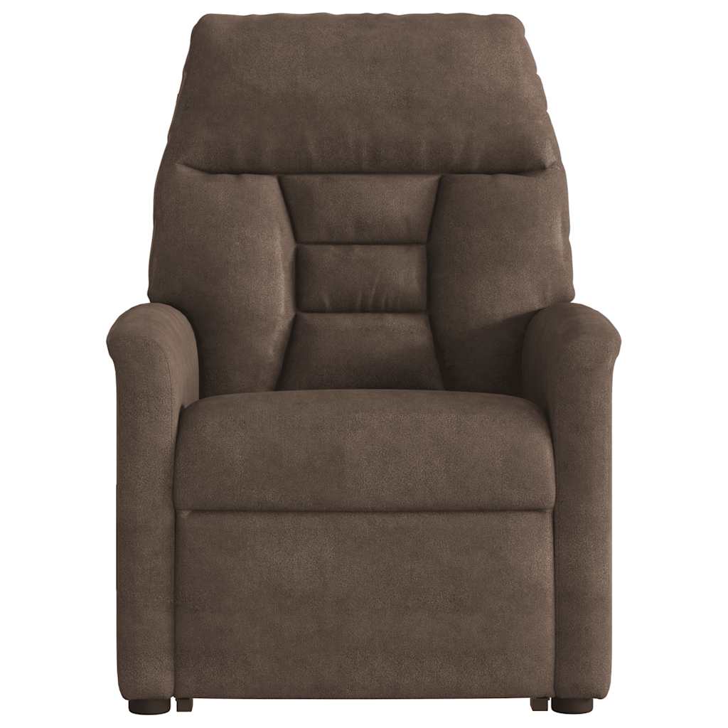 Fauteuil inclinable électrique marron tissu microfibre
