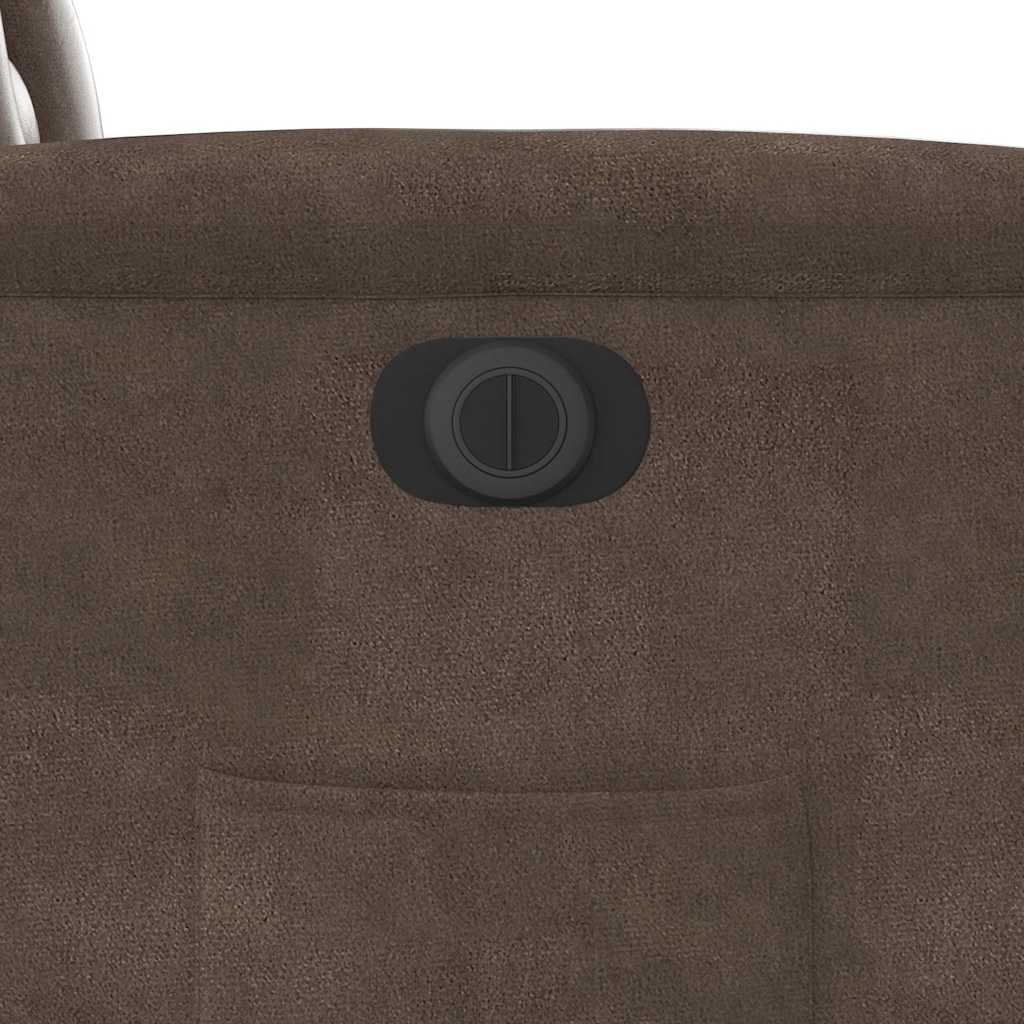 Fauteuil inclinable électrique marron tissu microfibre