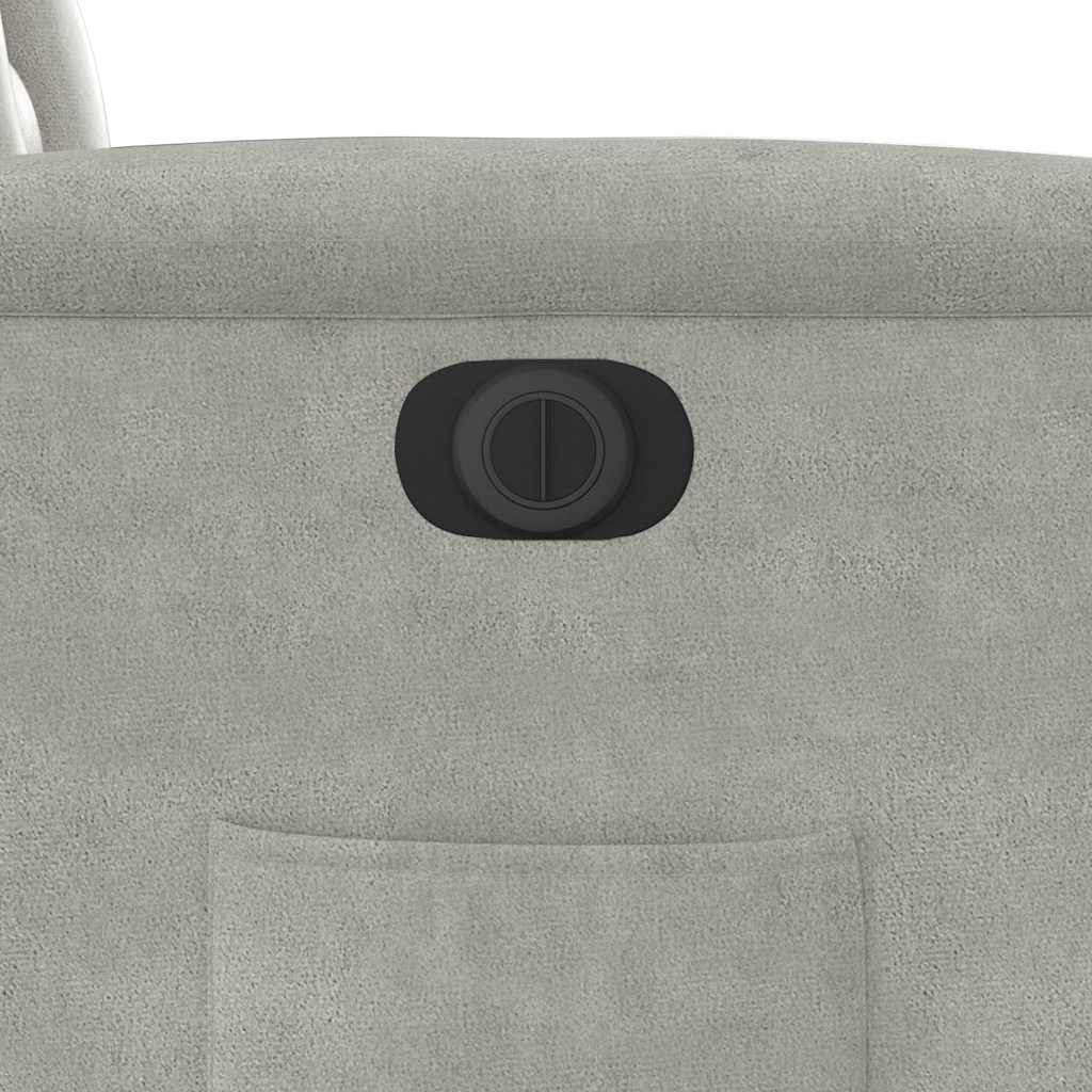 Fauteuil inclinable électrique gris clair tissu microfibre
