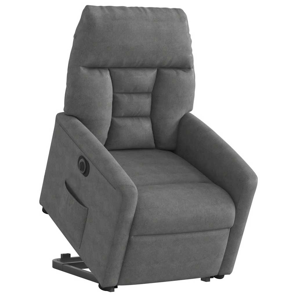 Fauteuil inclinable électrique gris foncé tissu microfibre - XIOS