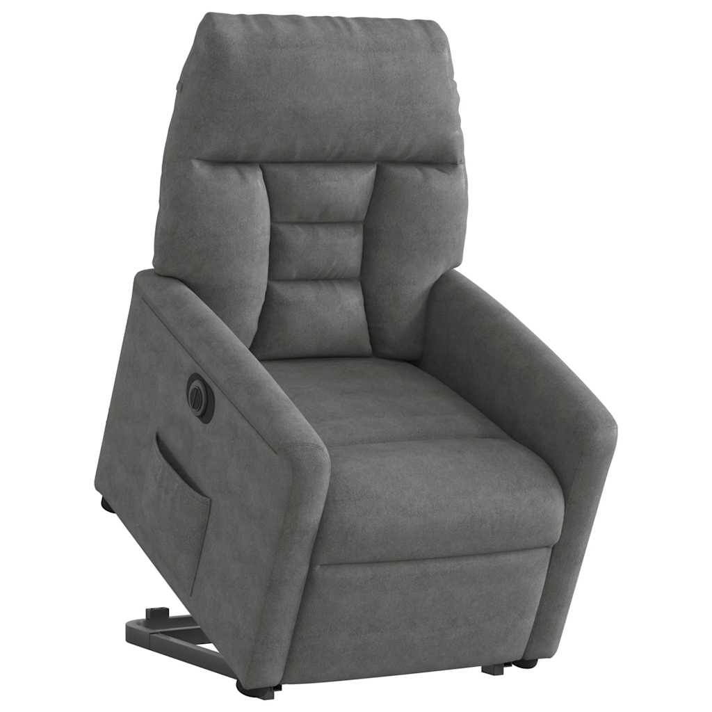 Fauteuil inclinable électrique gris foncé tissu microfibre - XIOS
