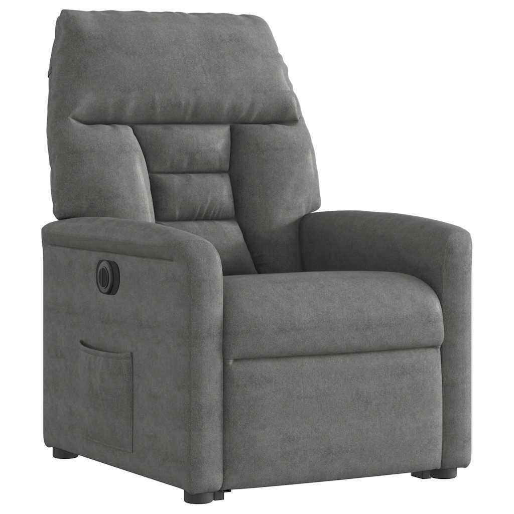 Fauteuil inclinable électrique gris foncé tissu microfibre - XIOS