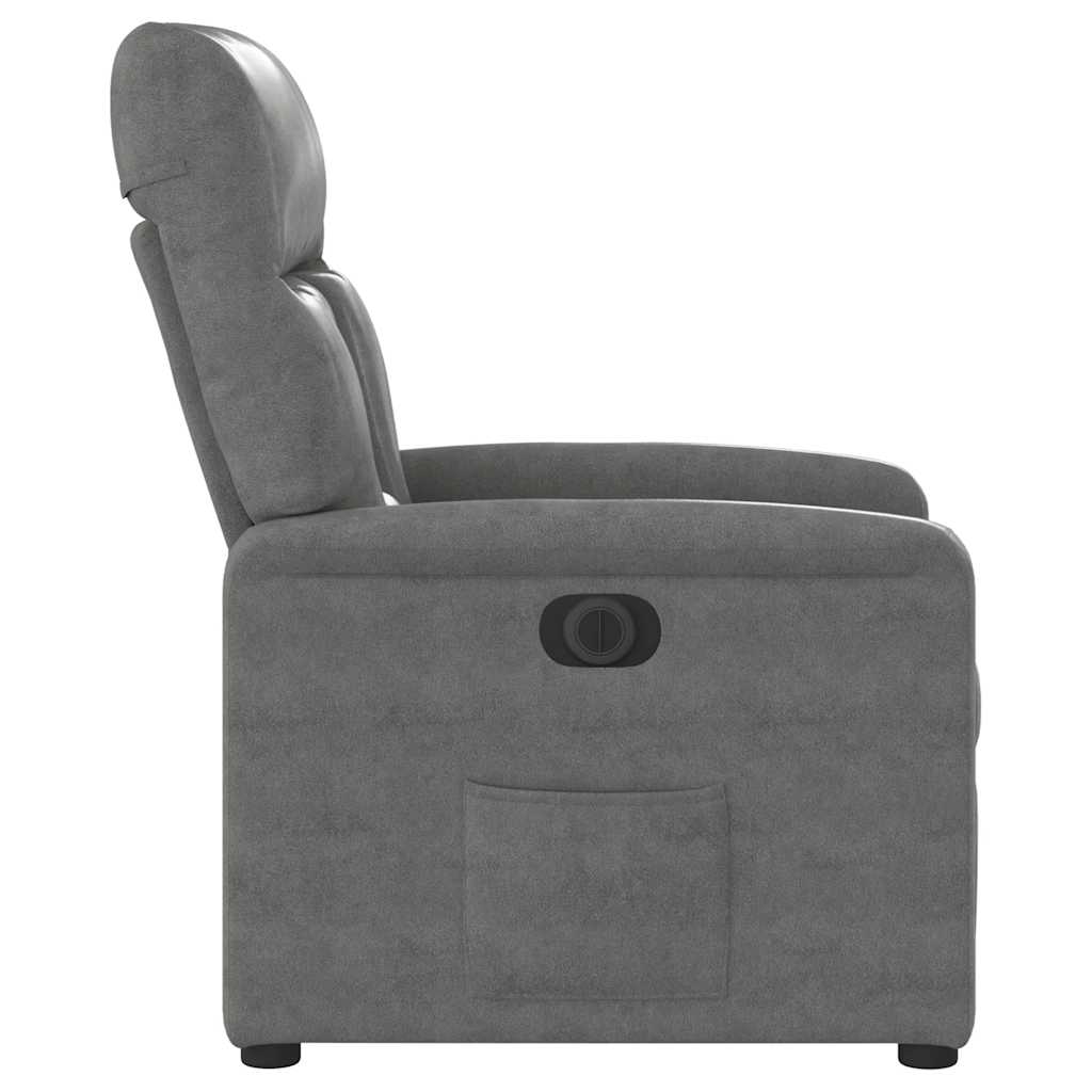 Fauteuil inclinable électrique gris foncé tissu microfibre - XIOS