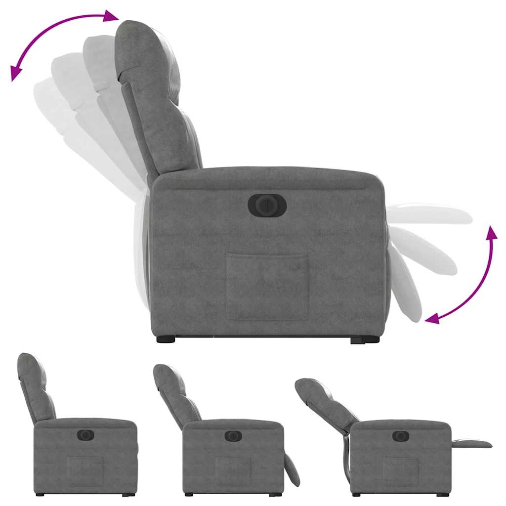 Fauteuil inclinable électrique gris foncé tissu microfibre - XIOS