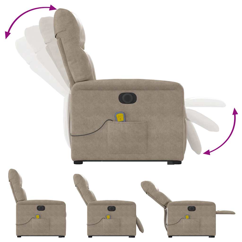 Fauteuil inclinable de massage électrique taupe