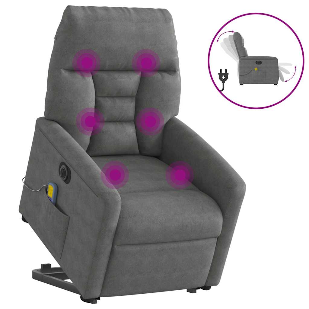 Fauteuil inclinable de massage électrique gris foncé