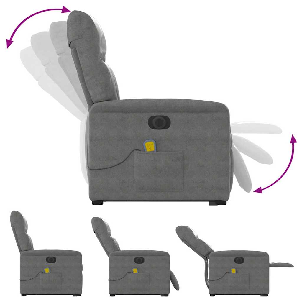 Fauteuil inclinable de massage électrique gris foncé