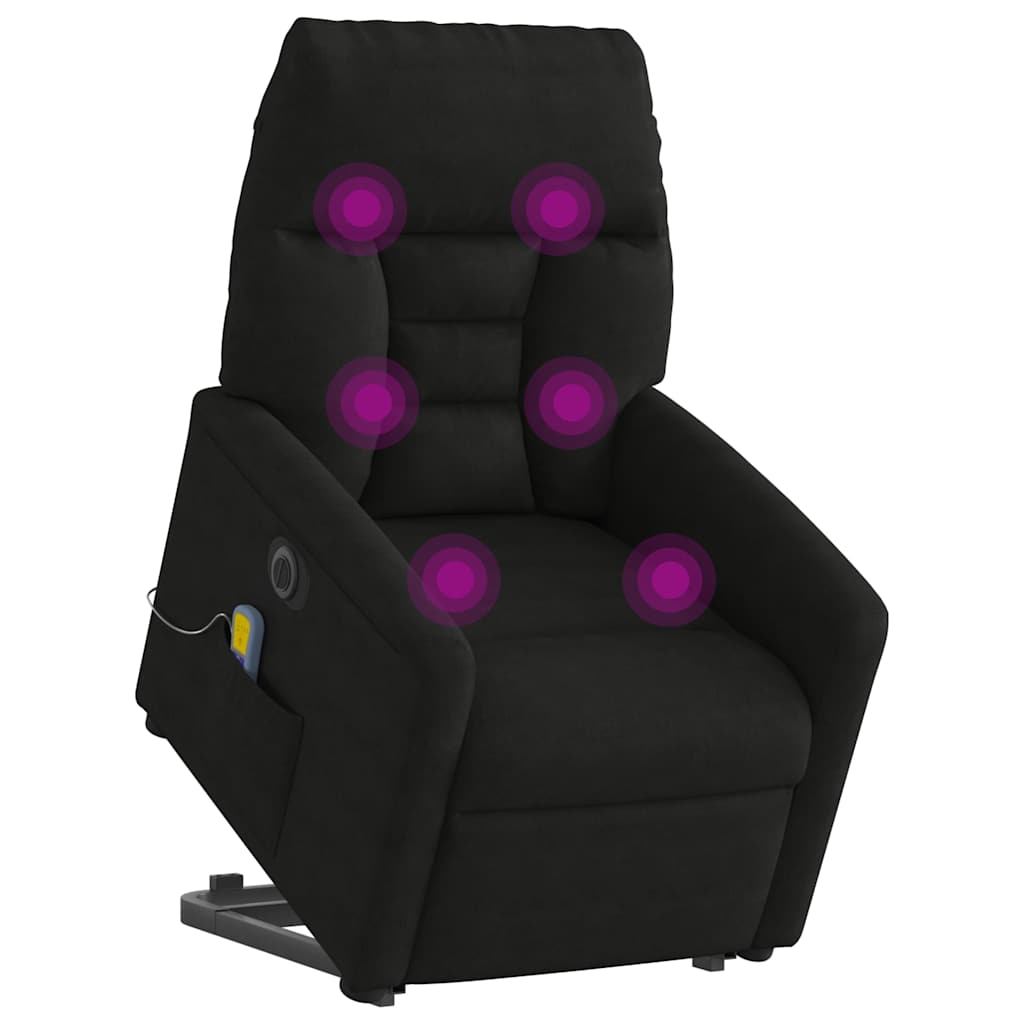 Fauteuil inclinable de massage électrique noir tissu microfibre - XIOS