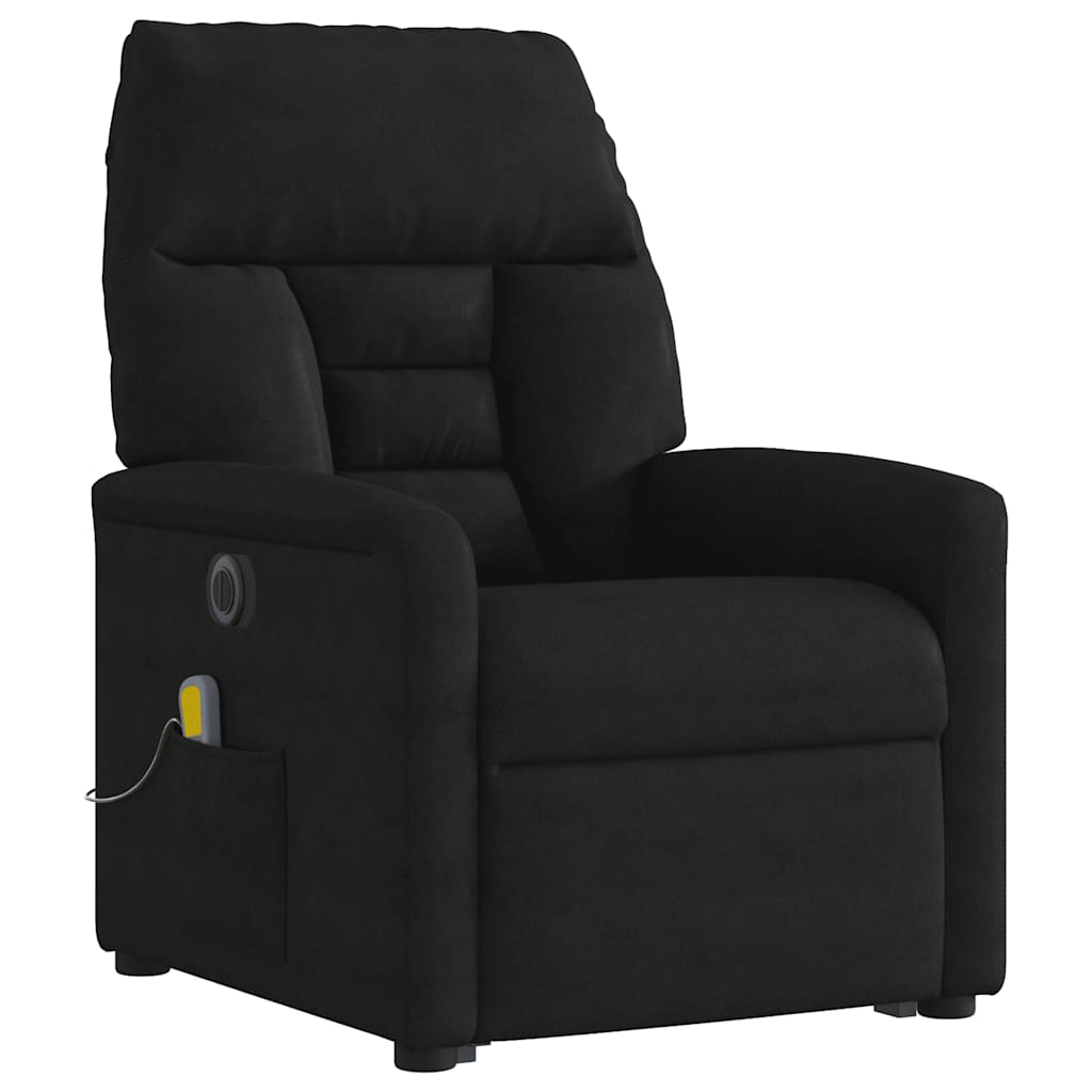 Fauteuil inclinable de massage électrique noir tissu microfibre - XIOS