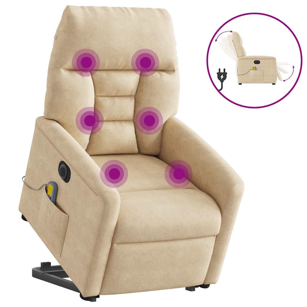 Fauteuil inclinable de massage électrique crème