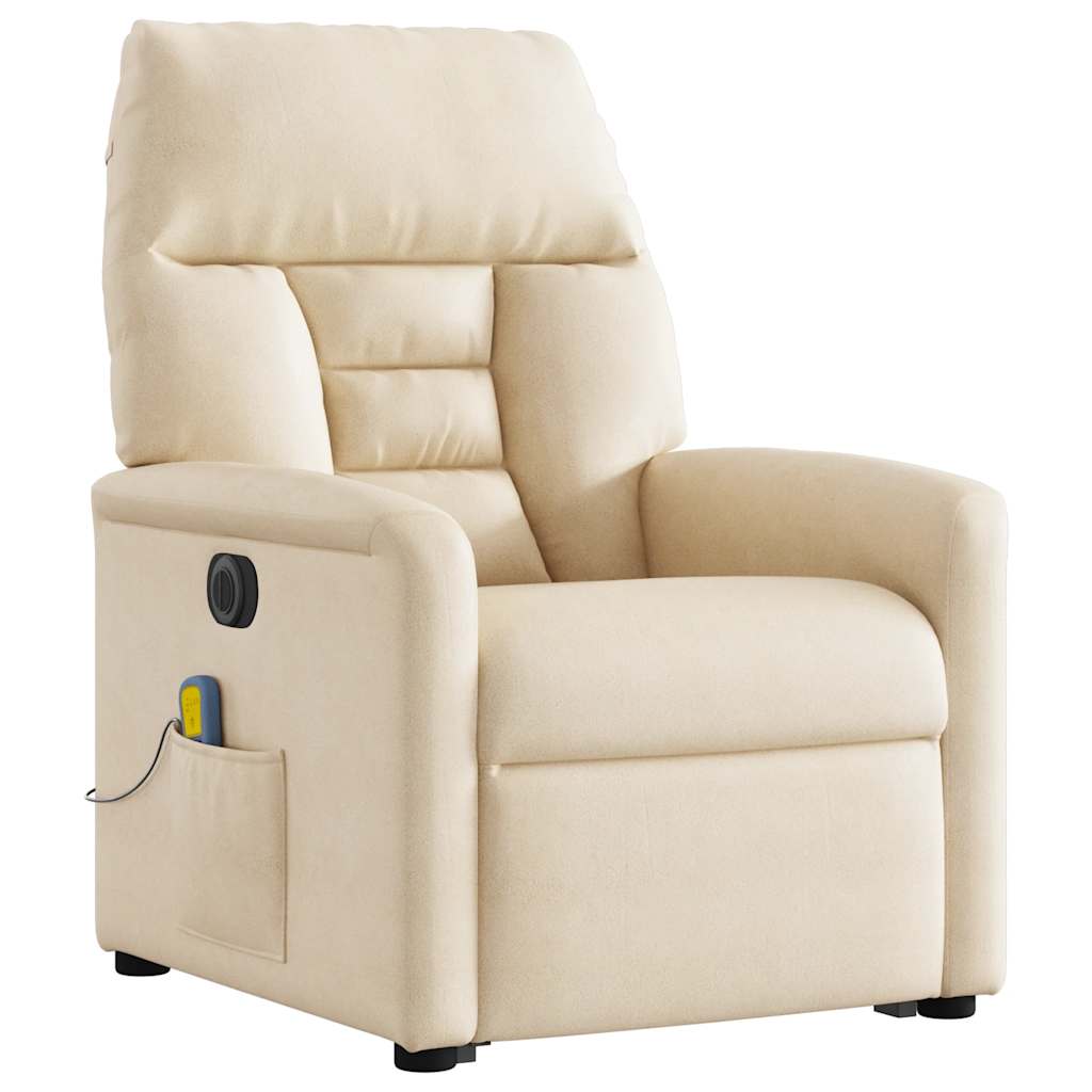 Fauteuil inclinable de massage électrique beige microfibres