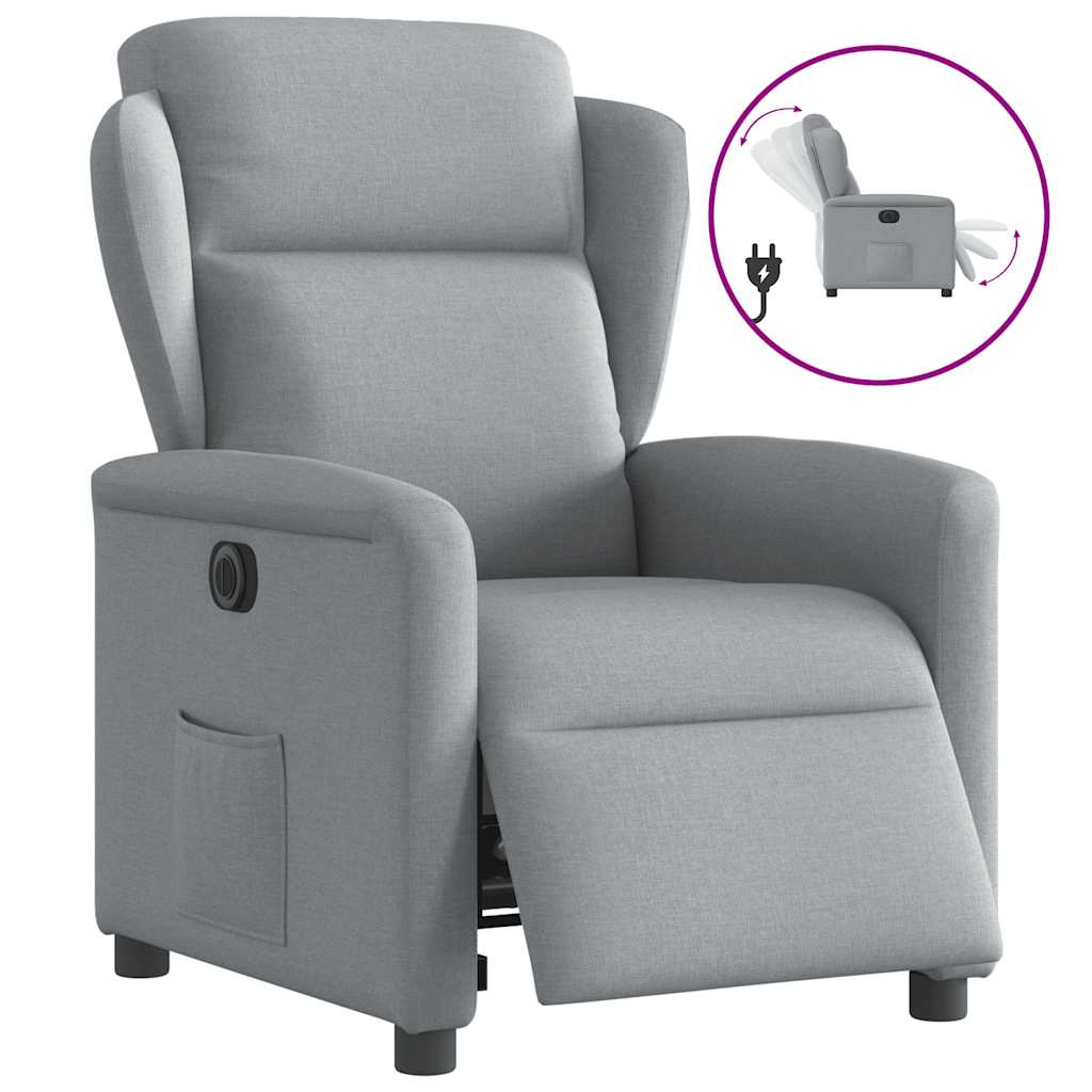Fauteuil inclinable électrique Gris clair Tissu - XIOS