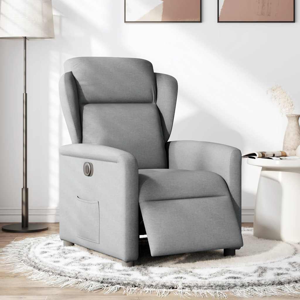 Fauteuil inclinable électrique Gris clair Tissu - XIOS