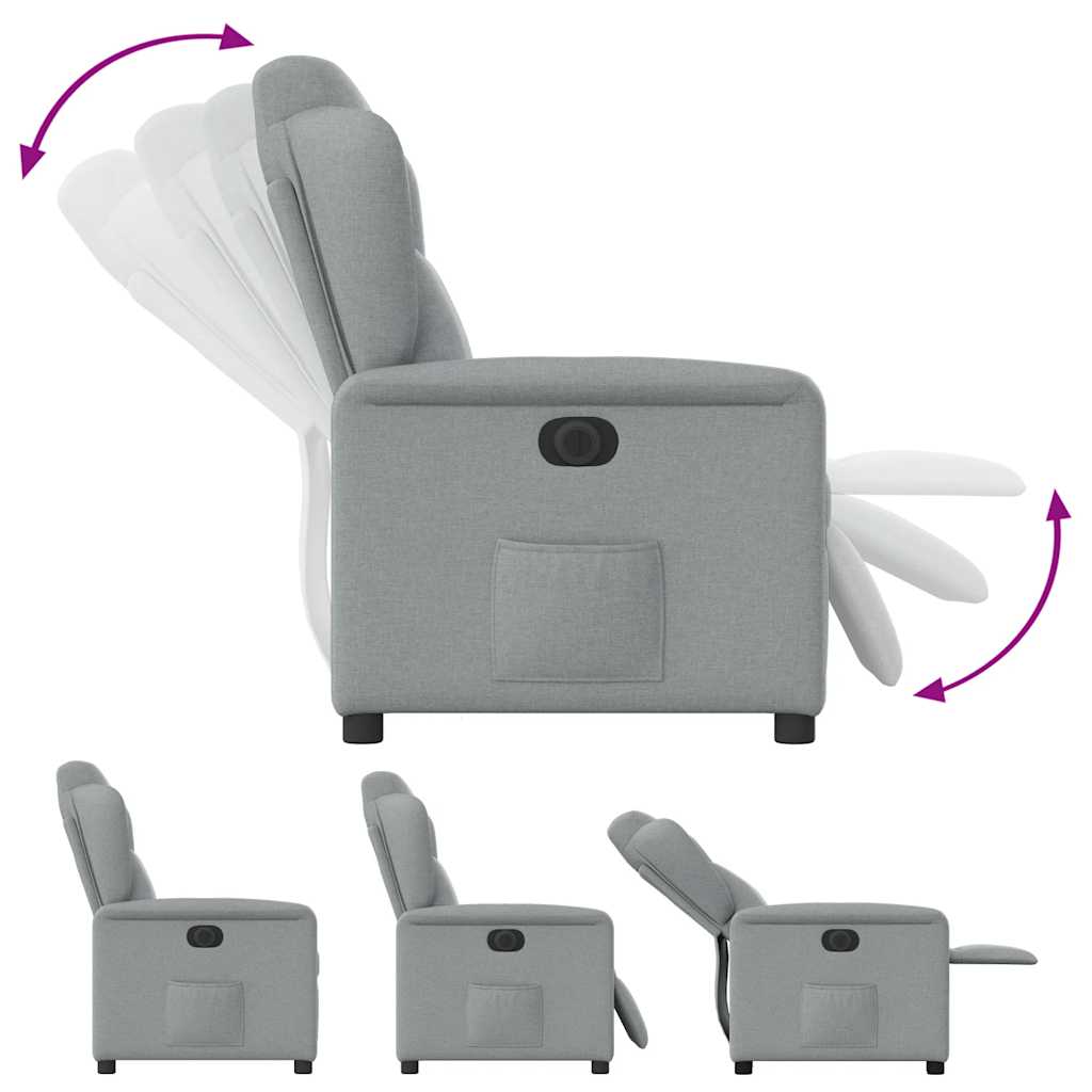 Fauteuil inclinable électrique Gris clair Tissu - XIOS