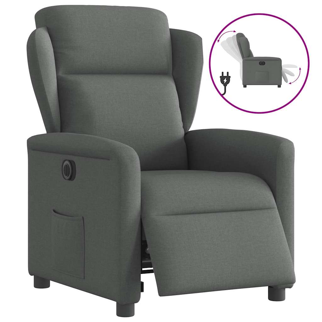Fauteuil inclinable électrique Gris foncé Tissu - XIOS