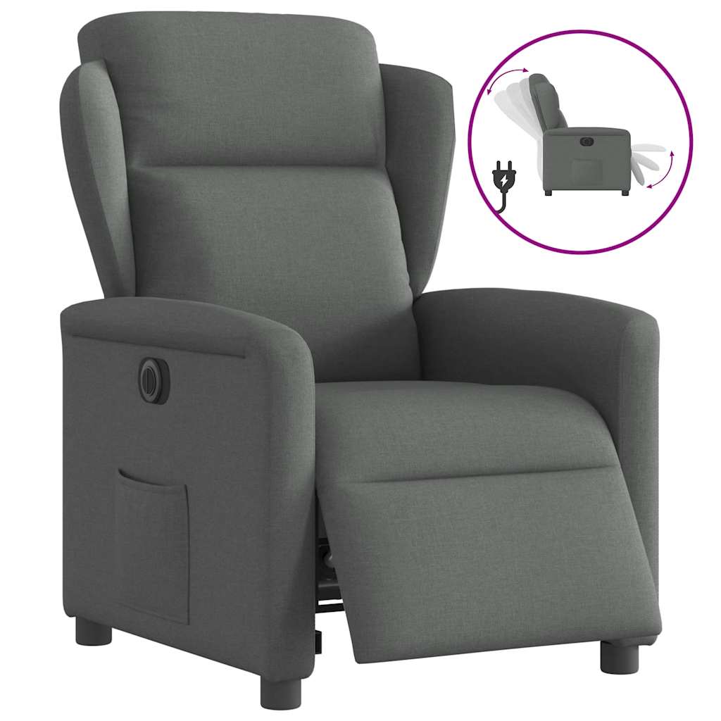 Fauteuil inclinable électrique Gris foncé Tissu - XIOS