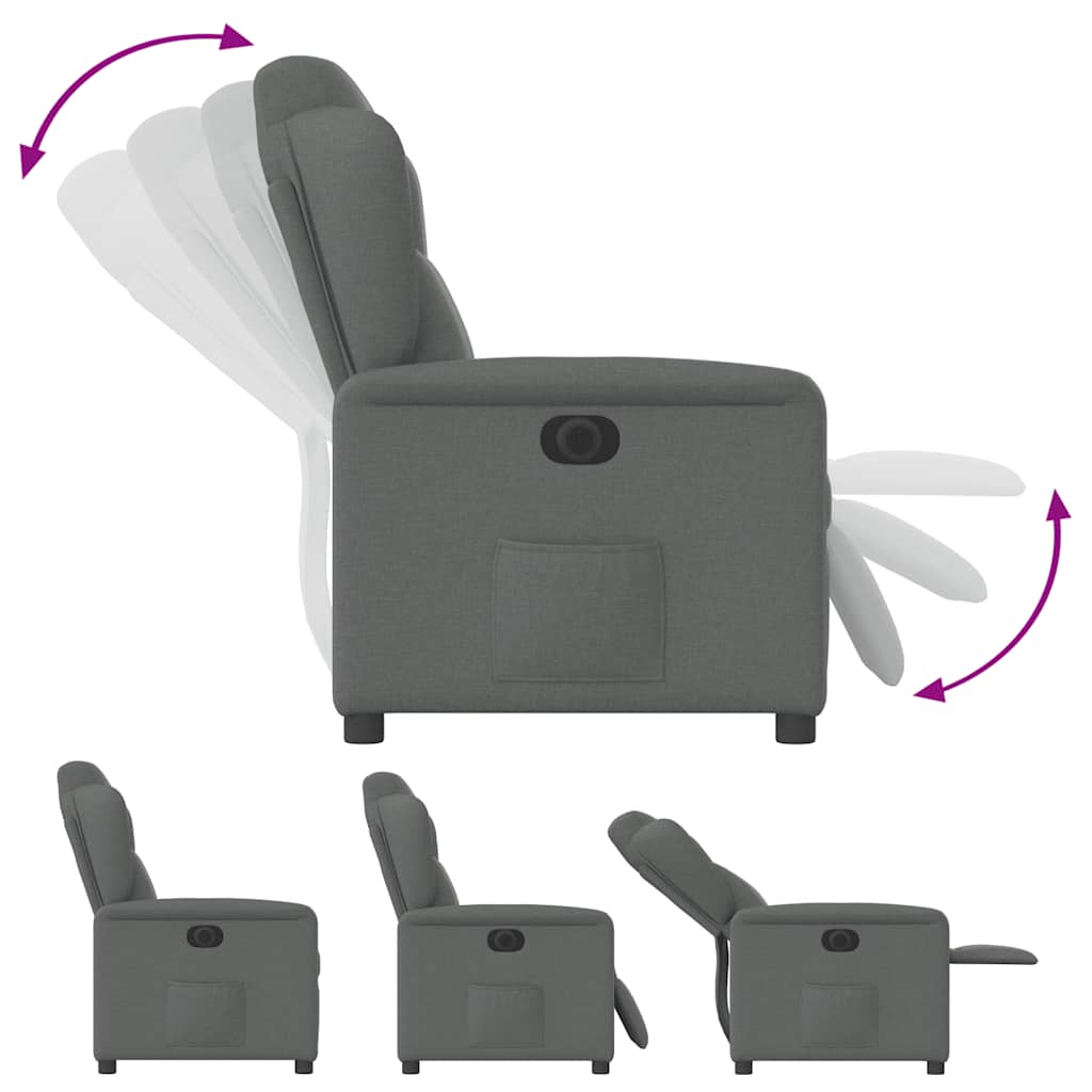 Fauteuil inclinable électrique Gris foncé Tissu - XIOS
