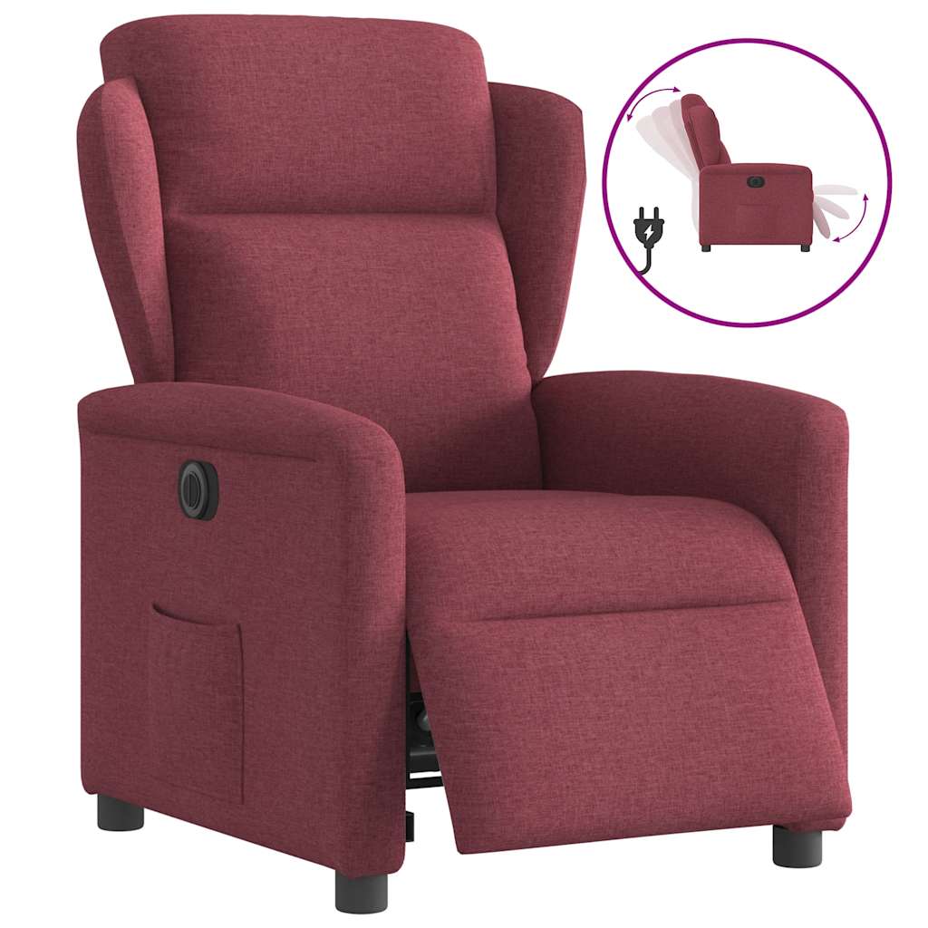 Fauteuil inclinable électrique Rouge bordeaux Tissu - XIOS