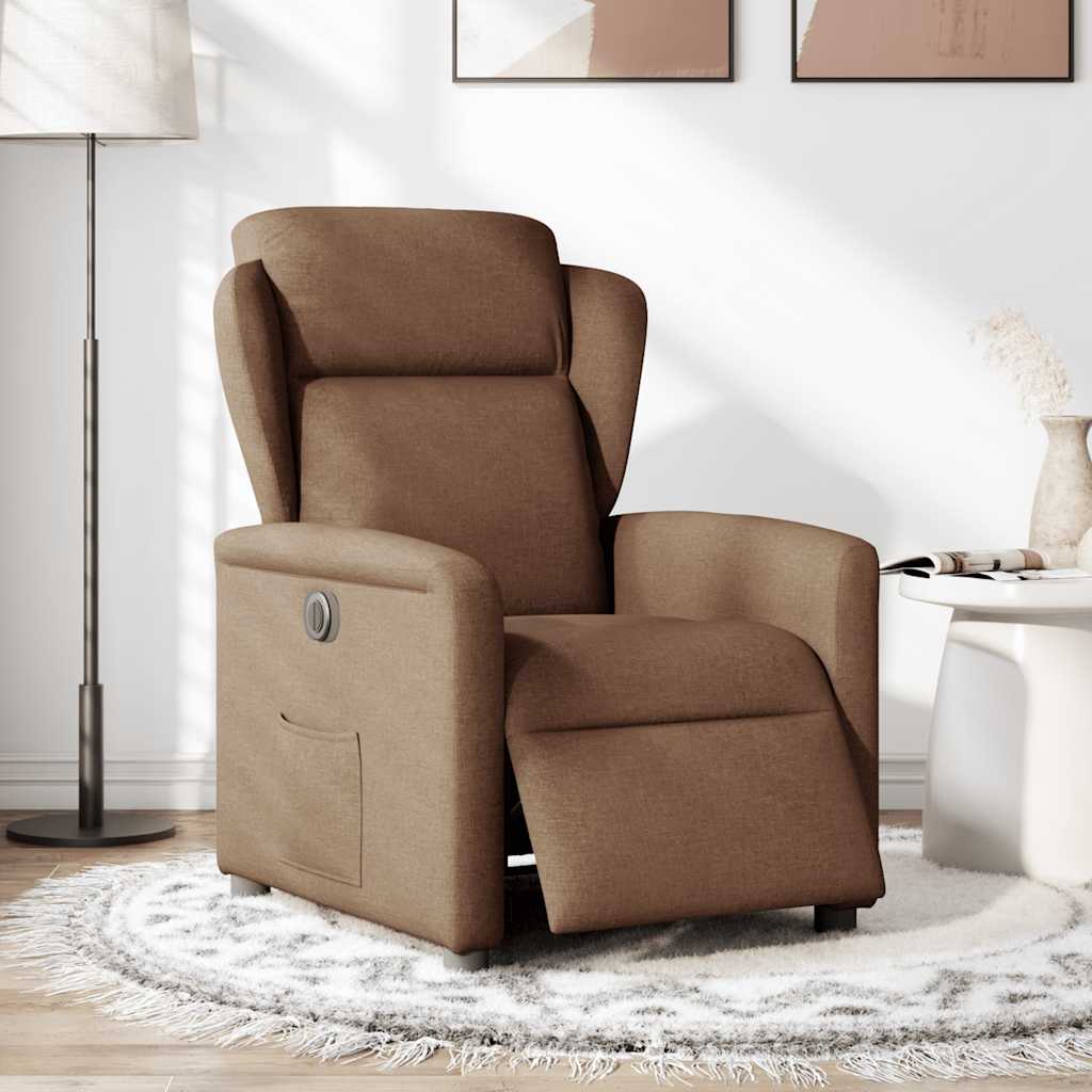 Fauteuil inclinable électrique Marron Tissu - XIOS