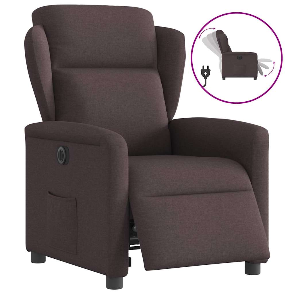 Fauteuil inclinable électrique Marron foncé Tissu - XIOS