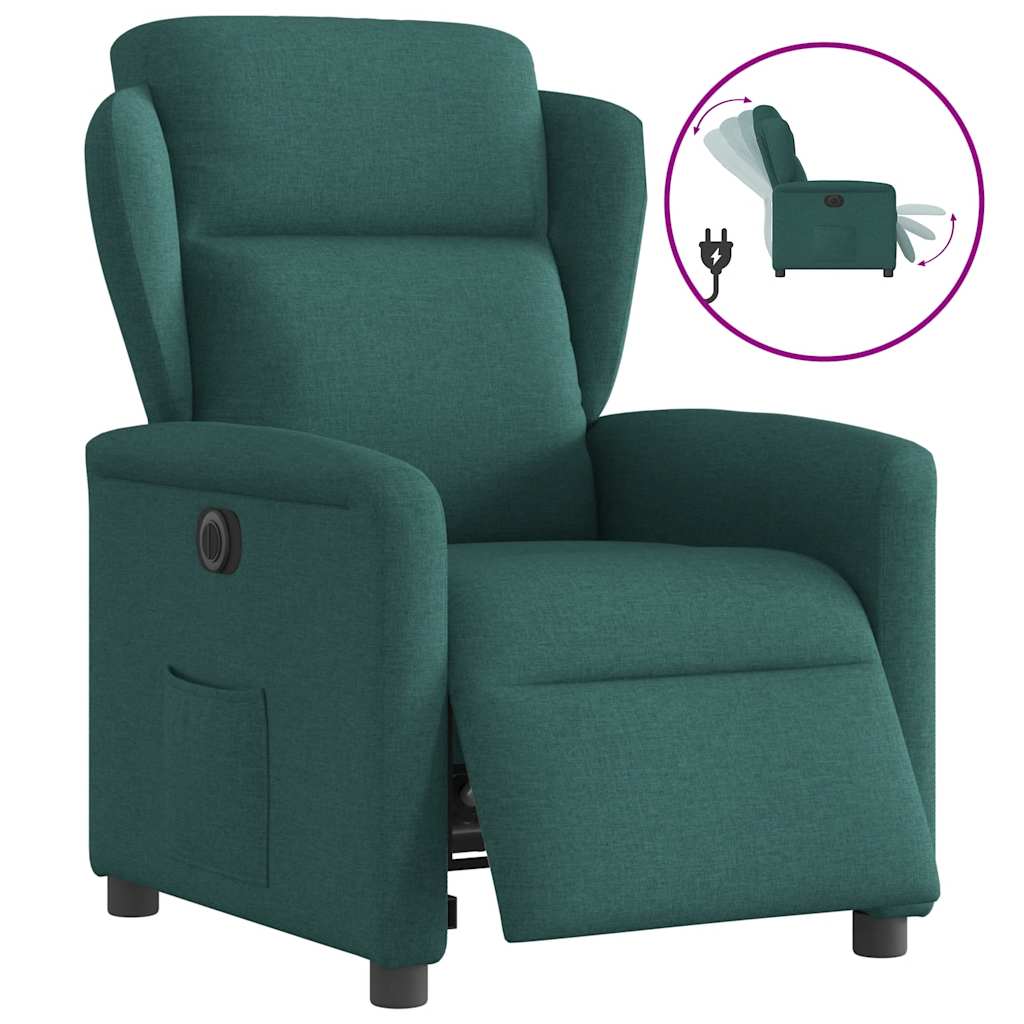 Fauteuil inclinable électrique Vert foncé Tissu - XIOS