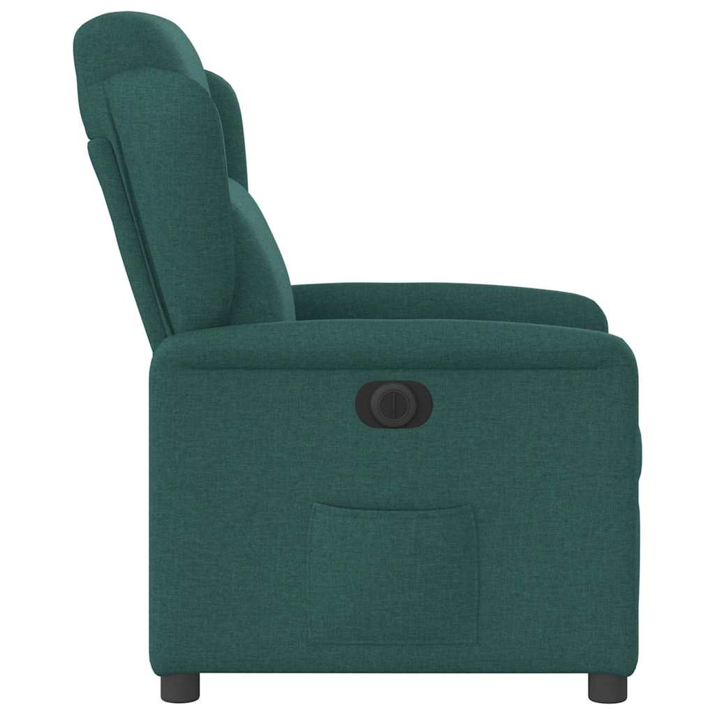 Fauteuil inclinable électrique Vert foncé Tissu