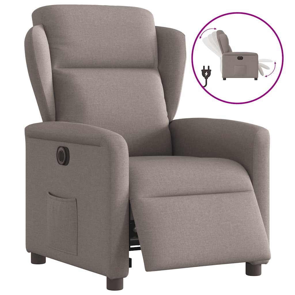 Fauteuil inclinable électrique Taupe Tissu - XIOS