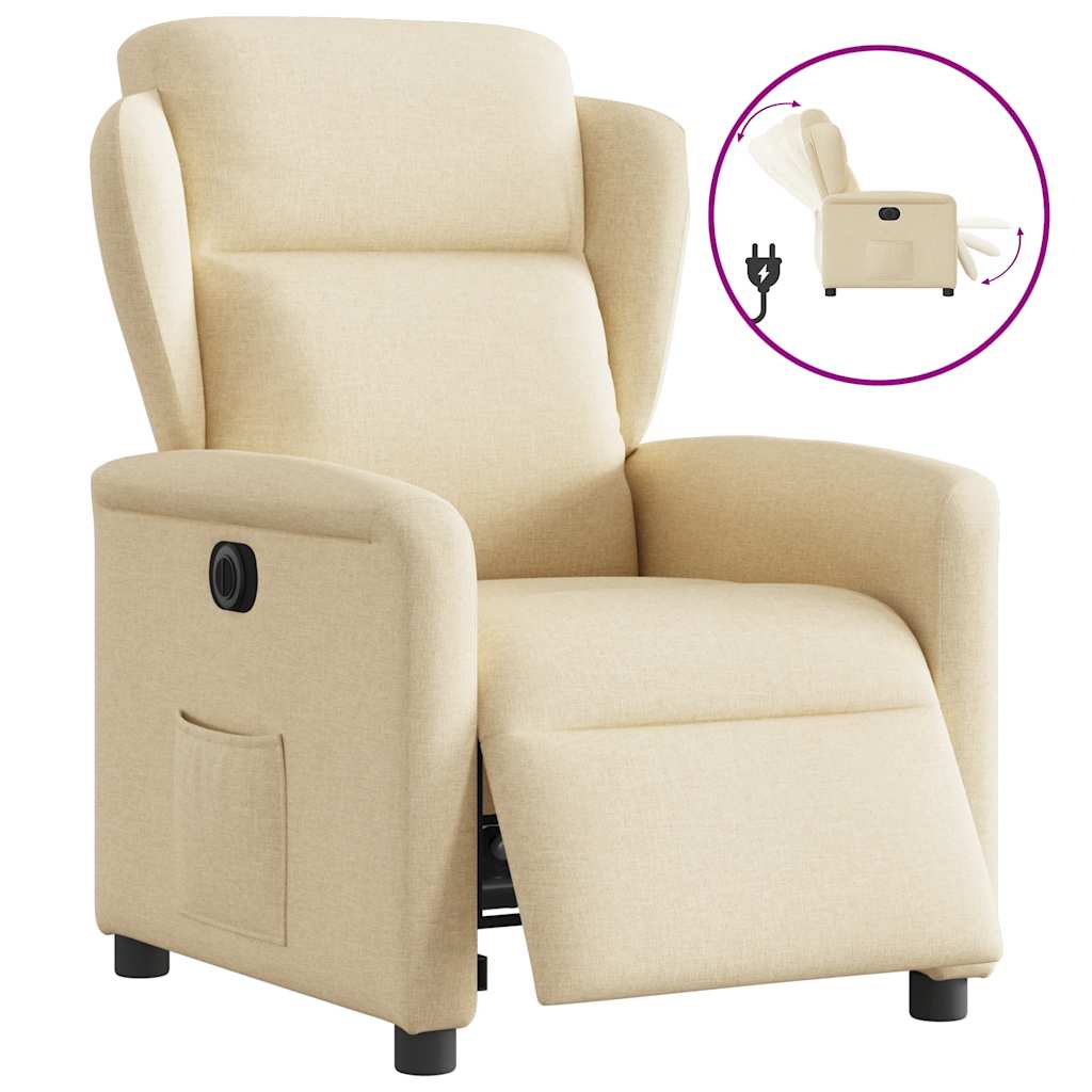 Fauteuil inclinable électrique Crème Tissu - XIOS