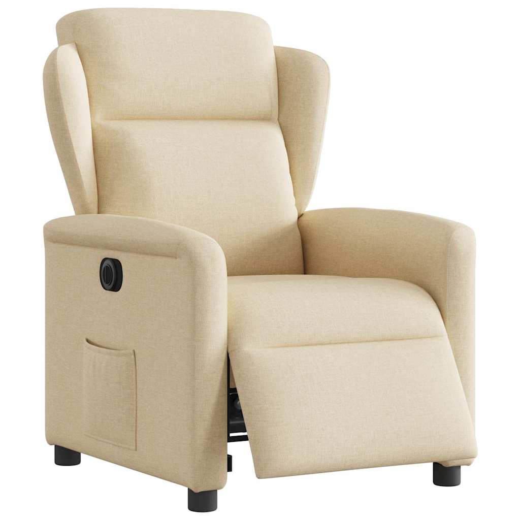 Fauteuil inclinable électrique Crème Tissu - XIOS