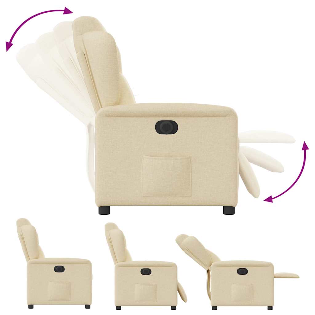 Fauteuil inclinable électrique Crème Tissu - XIOS
