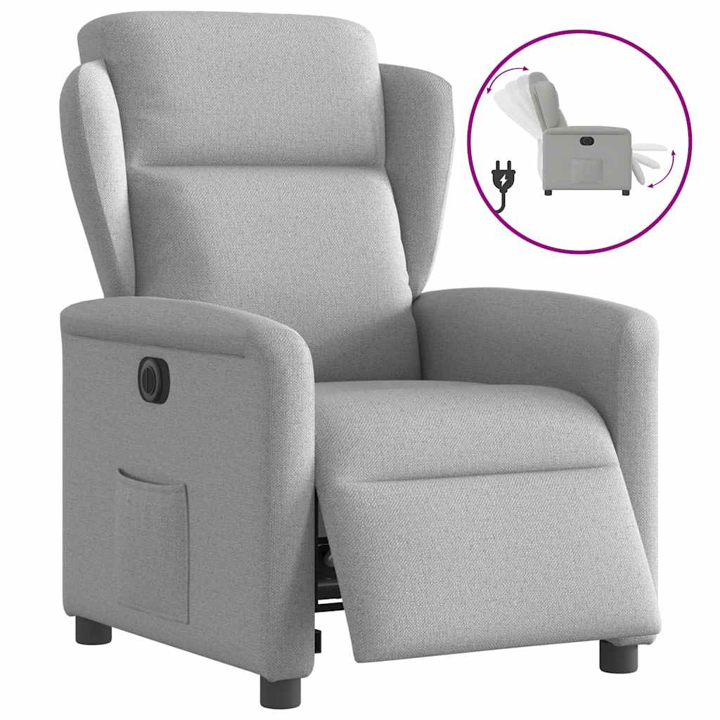 Fauteuil inclinable électrique gris nuage tissu - XIOS