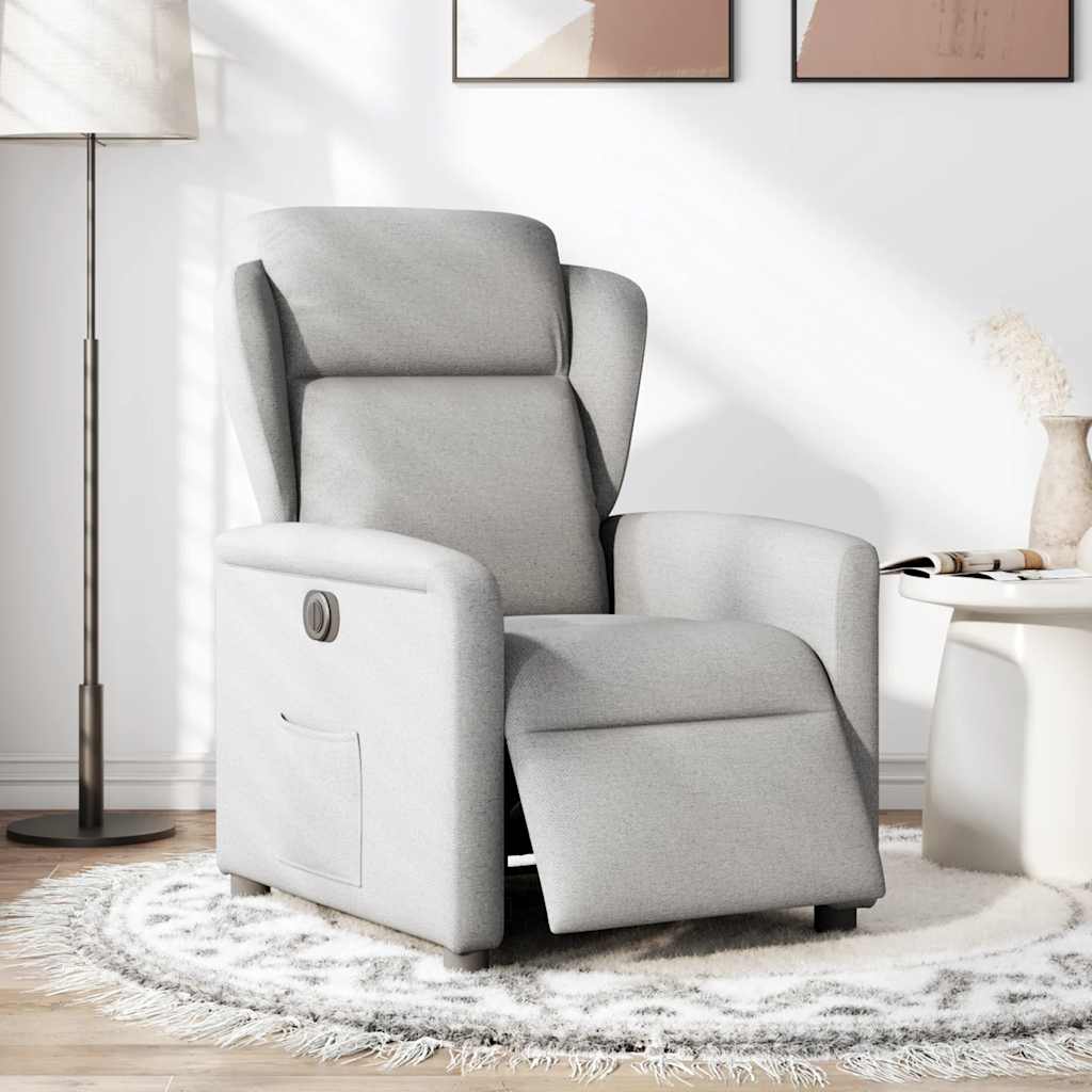 Fauteuil inclinable électrique gris nuage tissu - XIOS