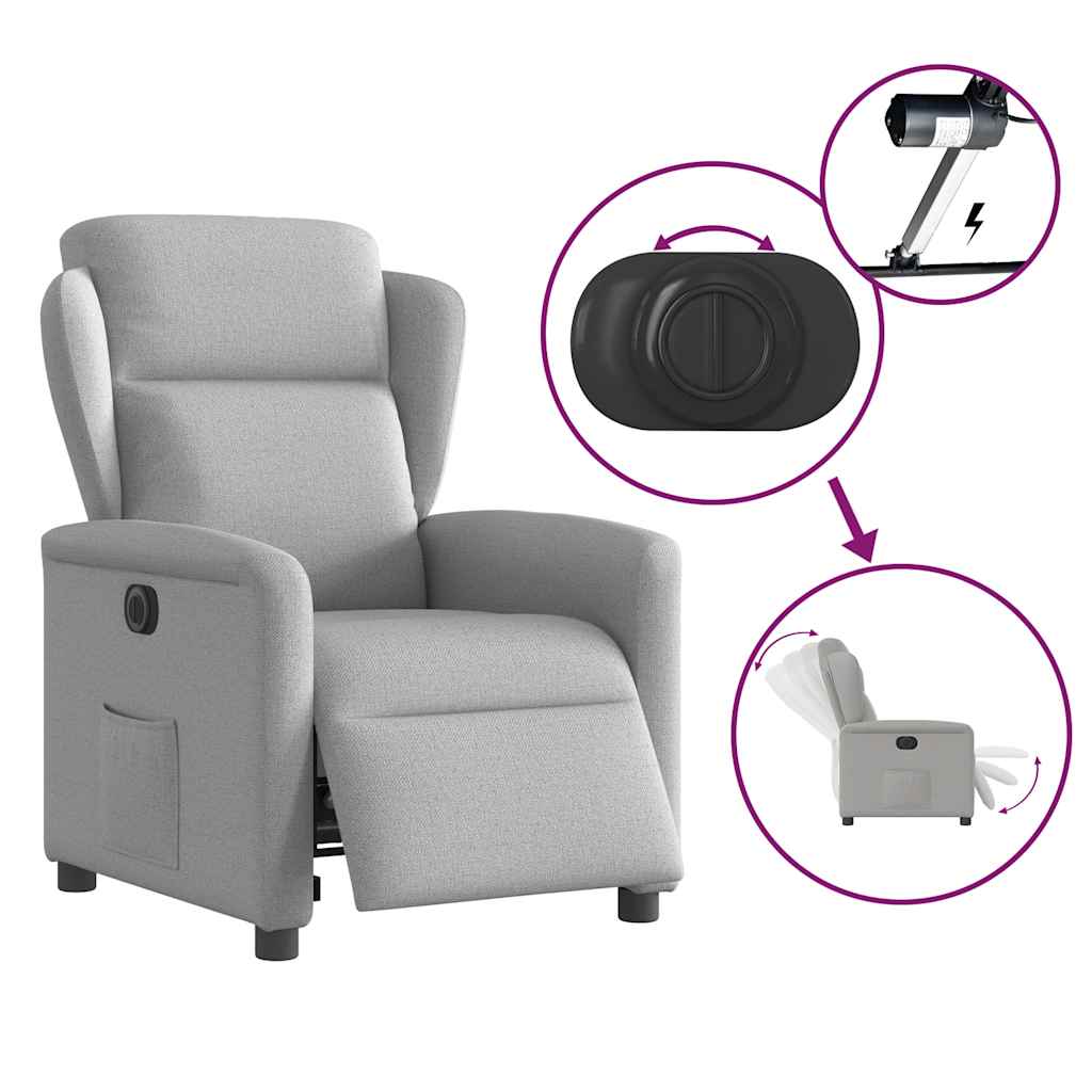Fauteuil inclinable électrique gris nuage tissu - XIOS