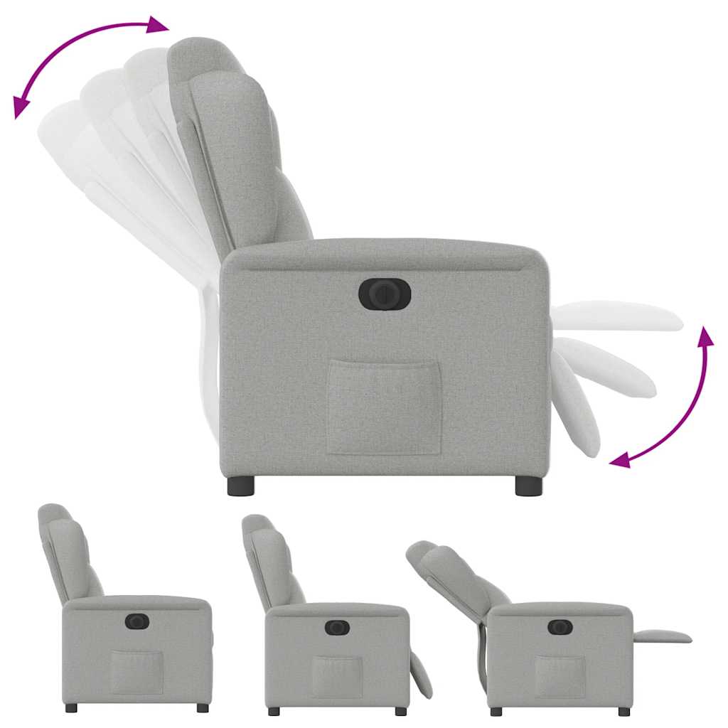 Fauteuil inclinable électrique gris nuage tissu - XIOS